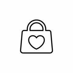 heart purse icon sign vector