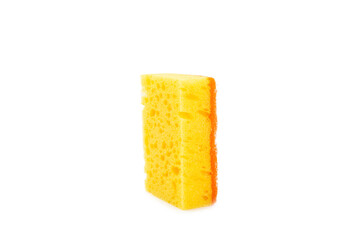 Colorful dish sponges isolated on white background. Kitchen sponge. Cleaning concept, cleaning service. Dishwashing liquid with clean and dirty dishes plate. Place for text, copy space.Wash the dishes