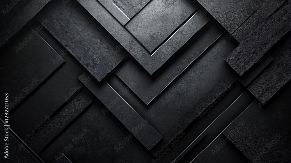Poster textured black geometric pattern showcasing layers and depth in design