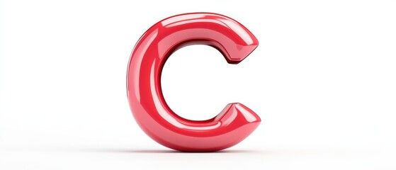Fototapeta premium red glossy letter c on white background