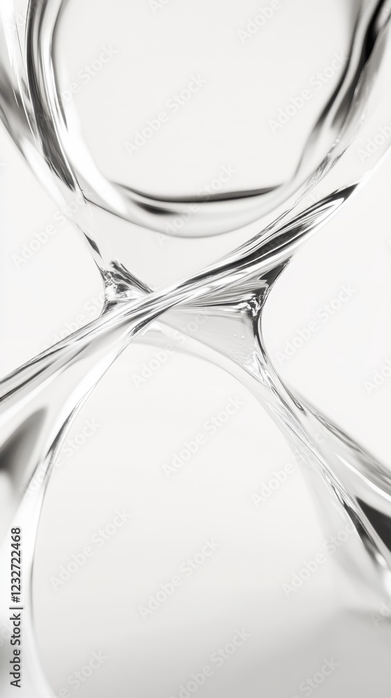 Poster abstract silver curves intertwine, creating a dynamic, flowing composition.