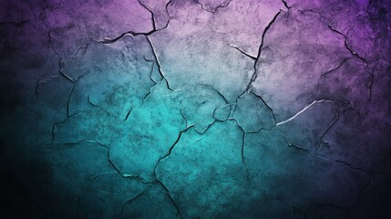 Cracked Texture with Vibrant Purple and Teal Gradient