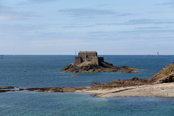 Fort and rocks in Saint Malo, Brittany, France