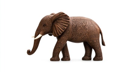 Obraz premium Brown Toy Elephant on White Background