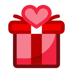 Creative Valentine's Day Gift Box Silhouette Vibrant Vector Illustration isolated on a transparent background