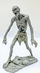 Zombie, Undead molded from plasticine modeling clay isolated
