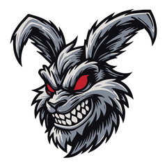 Esport aggressive rabbit  vector logo. aggressive rabbit mascot logo.