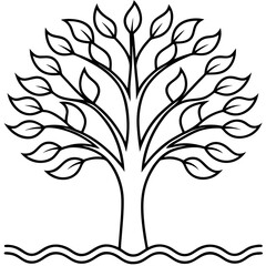 Obraz premium Waterflow Tree with Wave Leaves