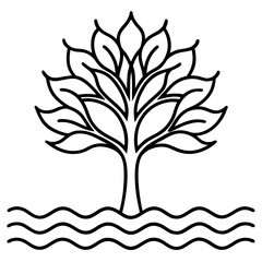 Obraz premium Waterflow Tree with Wave Leaves