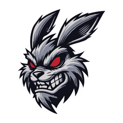 Esport aggressive rabbit  vector logo. aggressive rabbit mascot logo.