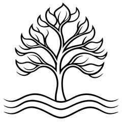 Waterflow Tree with Wave Leaves