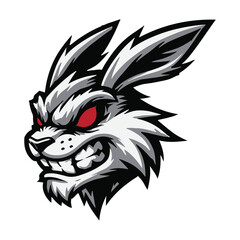 Esport aggressive rabbit  vector logo. aggressive rabbit mascot logo.