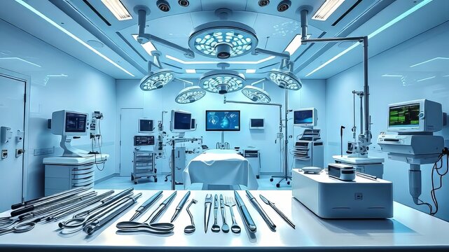 "Neurosurgery Surgical Setup - Vibrant AI Image