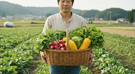 収穫した野菜