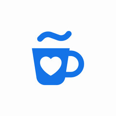 heart stamp mug cup icon sign vector