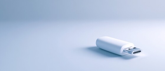 Naklejka premium white hdmi adapter on a light blue background