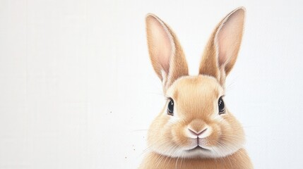 Obraz premium adorable bunny rabbit looking at camera on white background