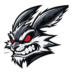 Esport aggressive rabbit  vector logo. aggressive rabbit mascot logo.