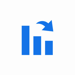 statistics steady fall icon sign vector