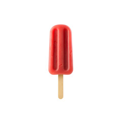 Popsicle ice cream in red on transparent background Generative Ai.