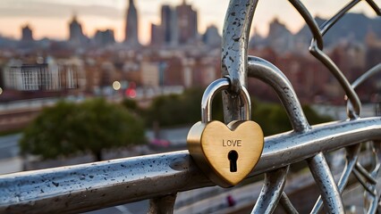 lock on the bridge Valentine's day 