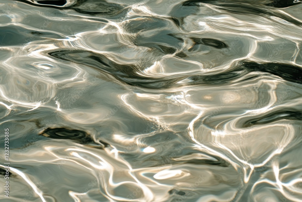 Poster abstract reflections on water surface with soft light patterns