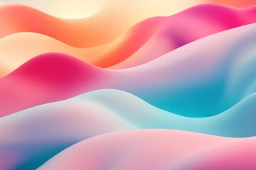 Obraz premium Abstract Colorful Waves in Soft Pastel Shades and Smooth Curves