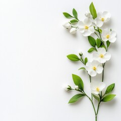 Obraz premium white flowers on a white background