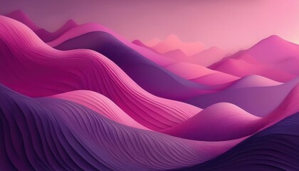 Vibrant Abstract Landscape Pink Purple Waves Mountain on an Imaginary Canvas, Portraying a Dreamy and Tranquil Atmosphere, Perfect for Digital Art and Mood Boards.