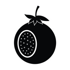 Passion Silhouette Vector Art Illustration – Passion Fruit Black Color Artwork Design