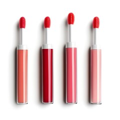 Obraz premium lip gloss tubes isolated on white background.