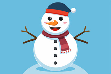 snowman in the winter vector