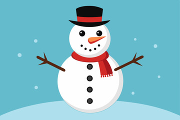 snowman in the winter vector