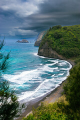 Hawaii Coastline and Black Sand Beach