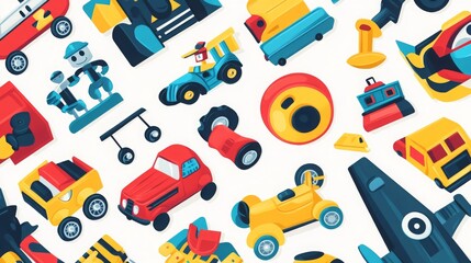 Graphic pattern with boys toys concept