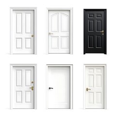 Open home door elements for open and close isolated on white background
