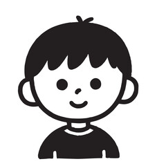 Obraz premium Cute Boy Child Cartoon Illustration Simple Design