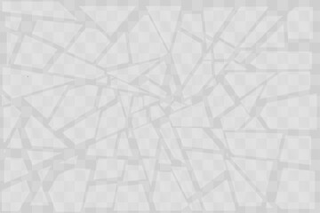 realistic broken glass with reflections. Broken glass on a transparent background. Broken glass effect. Many pieces of broken glass. Stock vector illustration