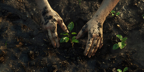  Hands Holding a Small Plant Growing