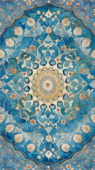 Vibrant Uzbekistan ornament with floral and geometric motifs, reflecting the beauty of Central Asian decorative art.

