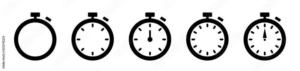 Poster timer icons. time. seconds. stopwatch icons set. timer symbols. set icons sandglass. timer clock fla