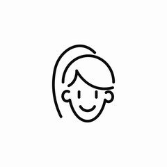 ponytail hairstyle  icon sign vector