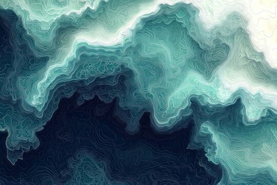 Abstract topographic ocean floor depth map, light background, data visualization