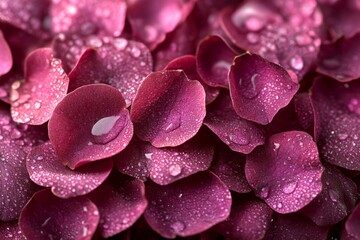 Close-up of vibrant pink flower petals with water droplets