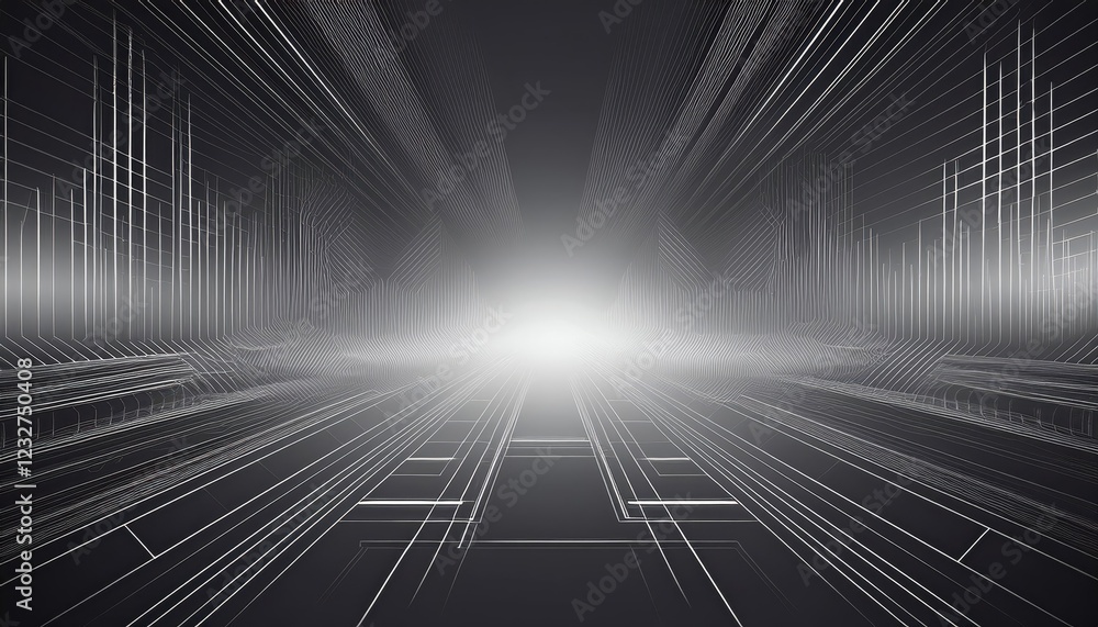 Poster futuristic digital dreamscape a vivid, interconnected web of technology evolving in the shadows of a