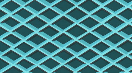 Teal diamond grid pattern, geometric background texture