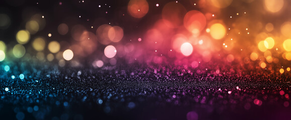 Obraz premium Abstract blurred background with a smooth gradient of vibrant colors, high-definition quality, sharp details, dark backdrop, depth blur, rainbow hues, cinematic style, film-like texture, and subtle no