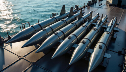Precise Naval Missile Arsenal Positioned for Strategic Defense with Tactical Readiness
