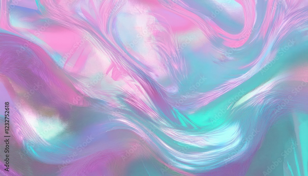 Poster vibrant holographic abstraction trendy 3d geometric patterns illuminating a futuristic canvas, perfe