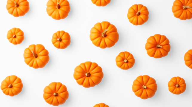 Orange Pumpkins Pattern on Transparent Background